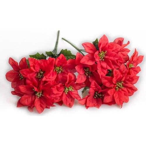 Cheap 1pcs silk Christmas flower bridal bouquet wedding Christmas decoration home vase ornamental flower pot artificial flower s