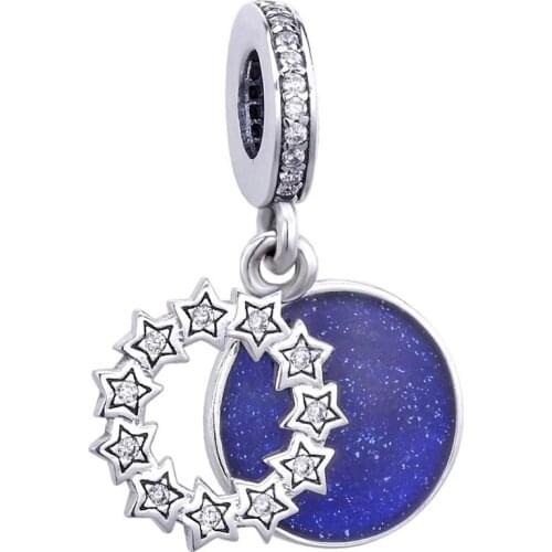 CodeMonkey 2019 New Vintage Moon and Star Cat Pendant Charm fit for Bracelet Necklace 925 Sterling Silver Fine Jewelry CMC1205
