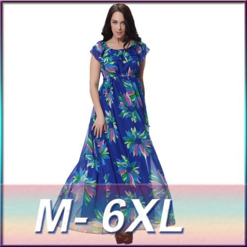 New summer womens dresses bohemian plus size M-6XL dresses short sleeve womens summer dresses 7101