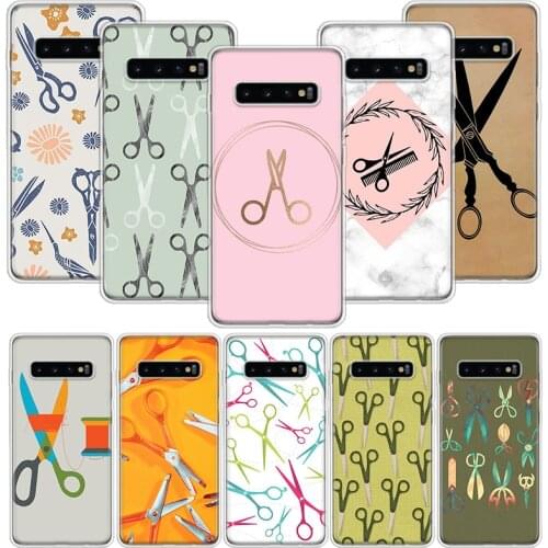 Hair Stylist Scissors Brush switch Novelty Phone Case For Samsung Galaxy S10 S20 S21 S9 S8 S7 Note 10 20 9 8 FE J4 J6 Ultra Plus