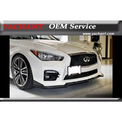 Car-Styling Carbon Fiber Front Splitter Fit For 2014-2015 Infiniti Q50 Sedan ST Style Front Bumper Lip (For Q50S Normal Bumper)