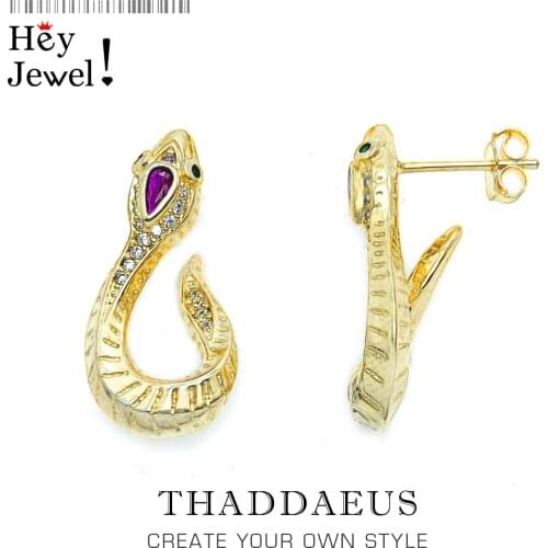 Hinged Hoop Earrings Snake Gold,Europe Style Bohemia Good Fine Jewerly For Women,2021 New Seduction Gift In 925 Sterling Silver