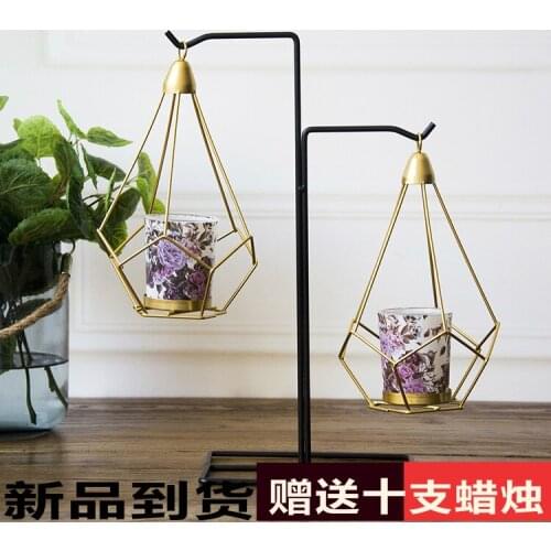 Nordic Golden Candlestick Metal Unique Candlestick Geometry Soportes Para Velas Menorah Modern Home Decoration DD60ZT