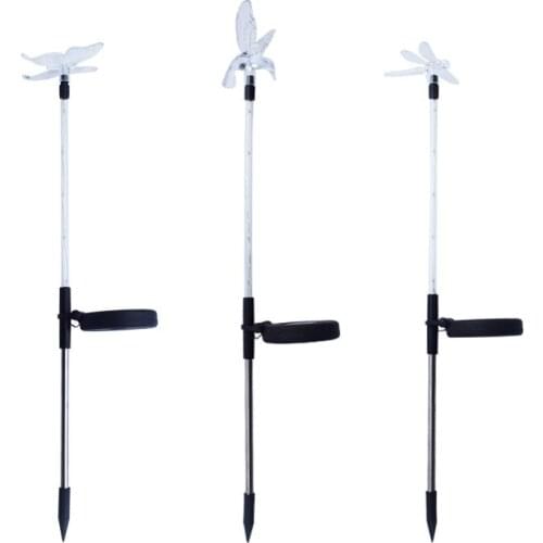 Solar lawn light butterfly dragonfly hummingbird luminous tube LED garden pole lamp