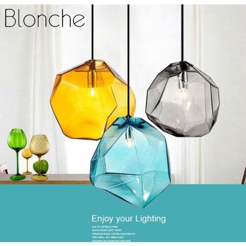 Modern Minimalist pendant light Creative Colored Glass Chandelier Restaurant LED Light Indoor Restaurant Lighting Decoration