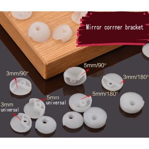 Universal 3 mm thickness glass mirror Corner bracket 90 180 common use cupboard plastic mirror supporter protector anti crash