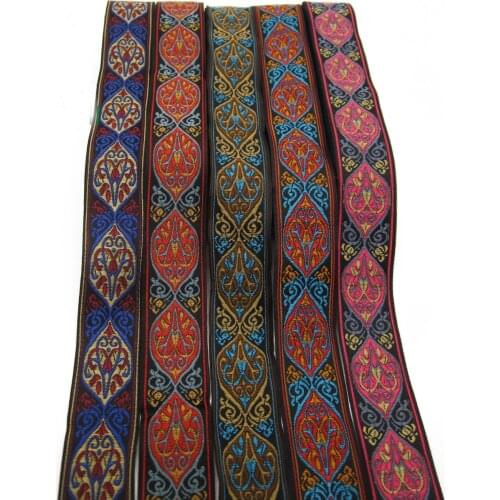 2meters Ethnic Style Pattern Jacquard Ribbon for DIY Craft Curtain Home Textile Stage Clothing Bags Decor Accessories