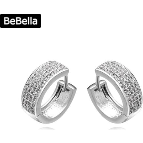 Romantic Round Circle Shape Woman Stud Earrings For Party Made With High Quality Zirconia For Wedding Jewelry