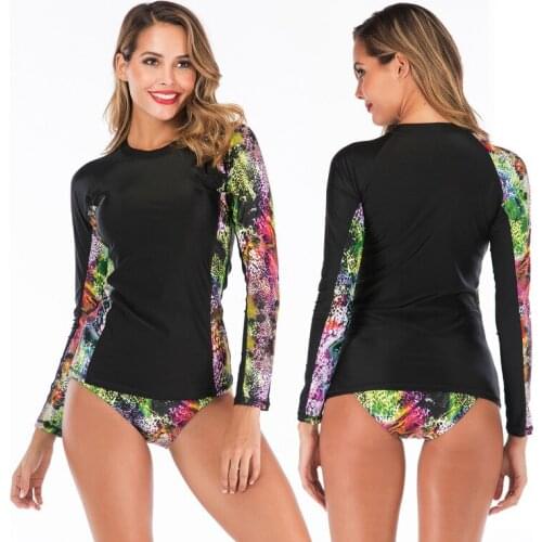 Bikini Sexy Women Swimwear Bikinis 2019 Sports Swimsuit Tops Womens Summer Long Sleeve Surfing Female Mr Animal Spandex