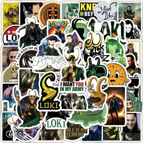 10/50Pcs Disney Marvel Loki Stickers Cartoon Waterproof Luggage Guitar Skateboard Laptop Graffiti Stikers Funny Kid Toy Sticker