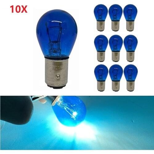10pcs 1157 BAY15D LED Turn Singal Light 1156 ba15s Car Boat Reverse Brake Backup Lamp Tail Light Transparent Light Bulb DC12V