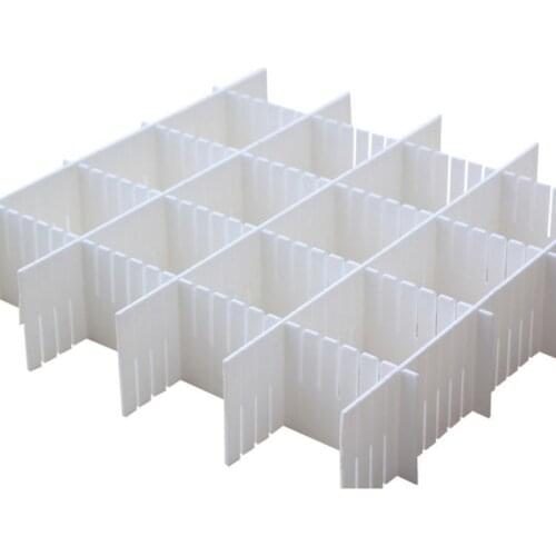 Drawer Divider Organizers 5Pcs DIY Plastic Grid Adjustable Plastic Divider Household Storage Makeup Socks Underwear Organizer