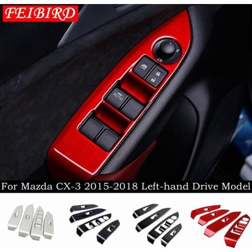 Accessories For Mazda CX-3 CX3 2015 - 2018 ABS Door Handle Window lift Switch Control Button Panel Cover Trim Carbon Fiber Matte