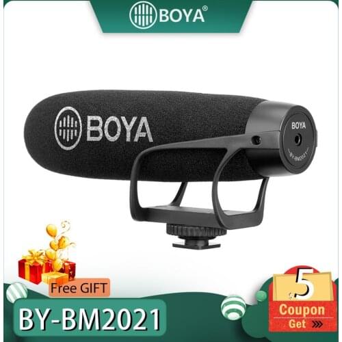 BOYA BY-BM2021 Super Cardioid shotgun video microphone for DSLR Camera Canon Nikon Sony Panasonic Camcorder Smartphone