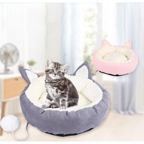 Copetsla Round Cat Bed House Soft Short Plush Pet Bed For Dogs Basket Pet Products Cushion Cat Pet Mat Cat House Animals Sofa