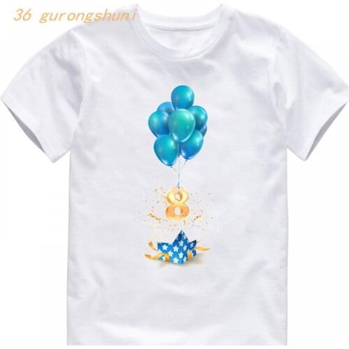 Children Clothes T Shirt Boys Clothes 8 Years T Shirts Birthday Number 8 Anniversaty Kids Tshirt Kid Tops for Girls Shirts 8rd