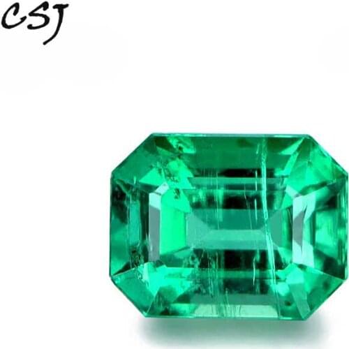 CSJ Lab Created Colombia Emerald "CCE" Loose Gemstone OCT8*10mm for Ring Fine Jewelry