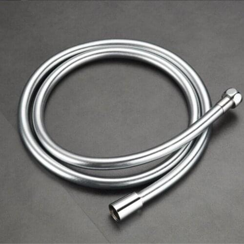 PVC High Pressure Silver & Black PVC Smooth Shower Hose For Bath Hand held Shower Head Flexible Shower Hose Free Shipping