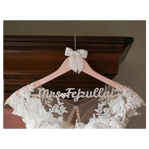 Personalized rustic wedding bridal bride wood dress hangers Date and Name bridesmaid maid of honor gifts party decorations