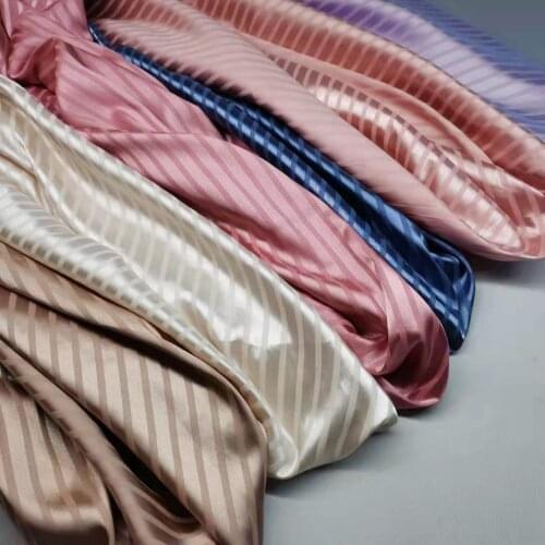 Imitation Silk Jacquard Stripe Stretchy Satin Cation Qualified Charmeuse Fabric