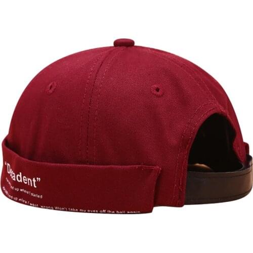 Adjustable Mens Brimless Cap Retro Letter Trend Hip-hop Hat Summer Joker Casual Cap Dome Melon Hats Unisex Skullies Beanies Cap