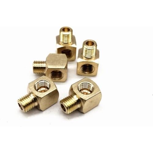 M6 M8 M10 1/8" BSP Male To Female Thread Brass Elbow Tube Pipe Fitting Connector For Oil Lubrication System