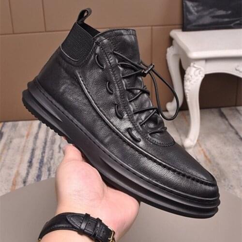 New arrival 2020 autumn and winter round toe lace up men shoes genuine leather flat fashion comfortable causal shoes