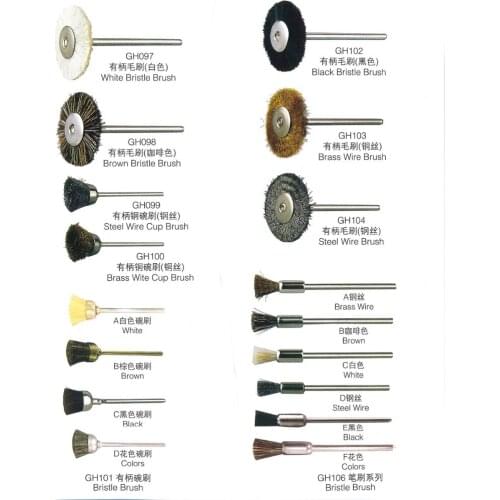 10pcs Jewelry Cleaning Tool Kit 2.35MM Shank Soft Bristle Wheel Brass Cup Brush For Grinder Rotary Tool