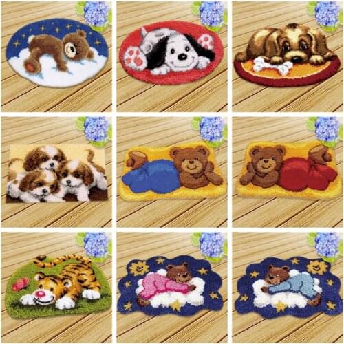 Prajna Latch Hook Kits Rug DIY Cross Stitch Fomiaran Needlework Canvas Knit Cushion Embroidery Crocheting Latch Floor Decoration