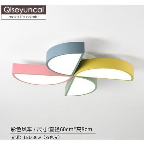 Qiseyuncai Nordic modern childrens room ceiling lamp simple creative male girl bedroom color windmill study lamp free shipping