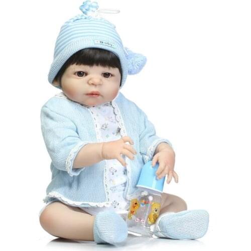 NPK new simulation baby doll full glue bath toy