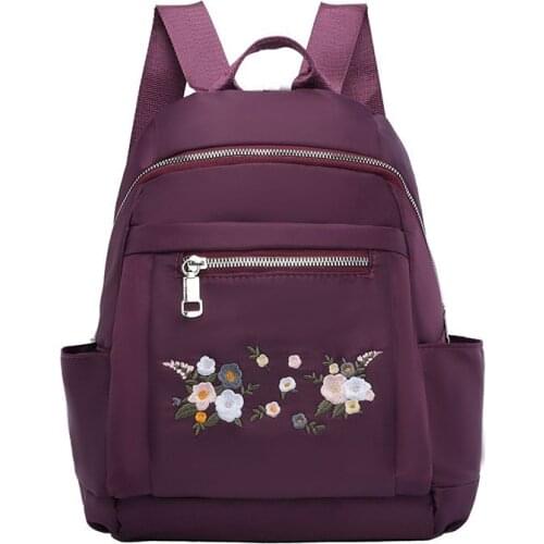 Women Backpack School Bags For Teenage Girls Embroidery Oxford Waterproof High School Shoulder Bookbag Travel Rucksacks