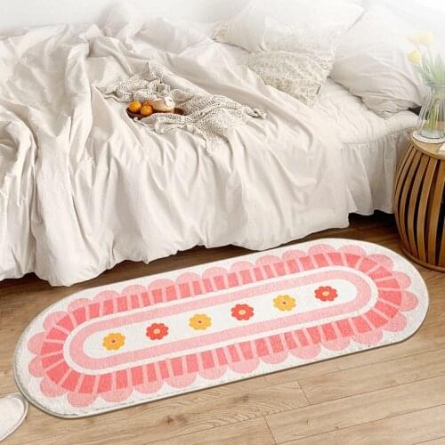Modern bedroom mat long strip bedroom door door mat pattern home floor decoration living room carpet bathroom non-slip carpet