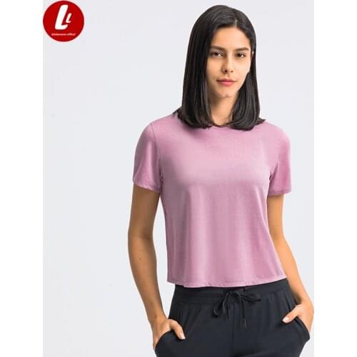LULUBANANAS Loose Fit Sport Training Short Sleeved Shirts Women Naked Feel Anti-sweat Yoga Gym Athletic T-shirt Tops Sportswear