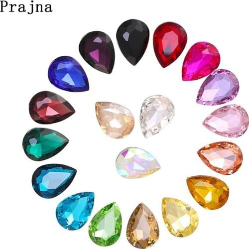 Prajna Glass Rhinestones Crystals Flat Back Rhinestones Craft Mix Color Drip Non Sewing Scrapbook Beads For Wedding Dress DIY