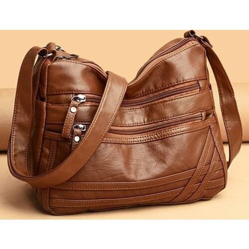 Soft Leather Shoulder Crossbody Bags For Women 2021 Luxury Purses and Handbags Women Bags Designer Multi-pocket Messenger Bag