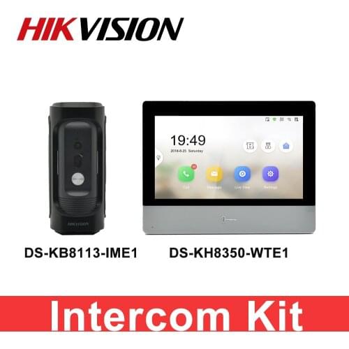 Hikvision Intercom DS-KH8350-WTE1 DS-KB8113-IME1 Poe 2MP HD Touch Screen with 1024 x 600 Resolution 2-Way talk