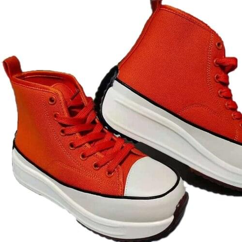 Motion Unisex Hike High Top Women Vulcanized Shoes Wedge Platform Canvas Sneakers Plus Size