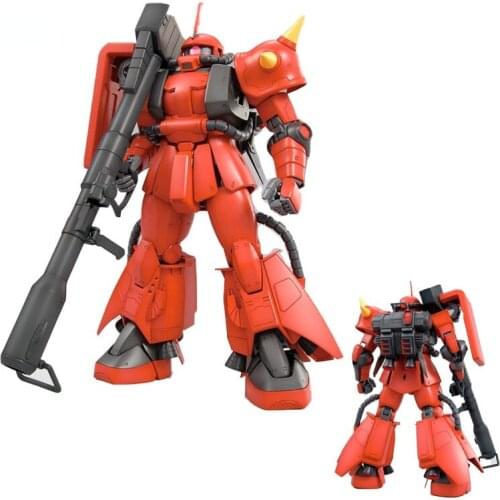 Original Bandai Gundam Anime Figure GAOGAO MG 1/100 MS-06R-2 ZAKU II Johnny Ridden 2.0 ZAKU Assembly Model Action Figure Model