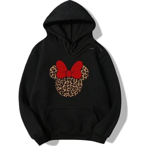 2021 Oversized Hoodie Women Spring And Autumn New Printed Leopard Print Butterfly Casual Loose Hooded Fleece Top Y081