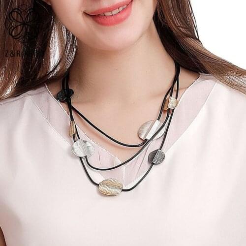 Vintage Chains On th Neck Necklace Round Geometric Chokers 2021 Fashion Costume Jewelry for Women Suspension Pendant Accessories
