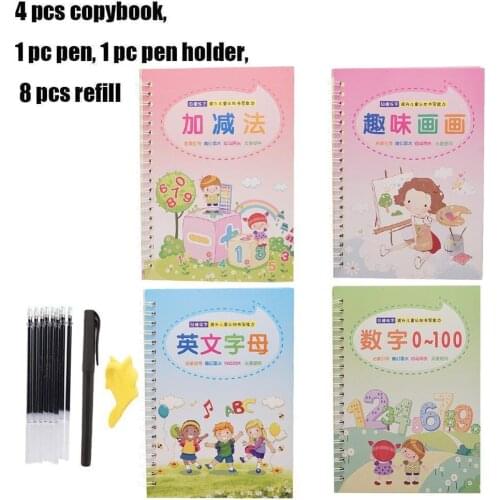 1 Set Learning Number Words Concave Writing Paste Children Book Kids Educational English Practice Copybook Handwriting