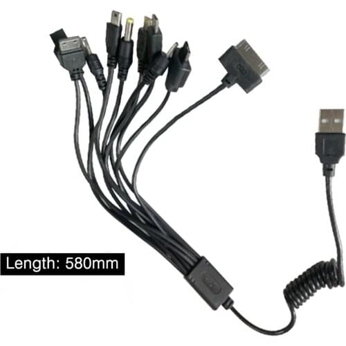 10 in 1 Universal Portable Lightweight Multi Functions Standard USB Charge Charging Cable Compatible with Most Brands Phones 64g