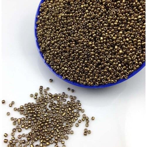 16g 1000pcs 2mm 12/0 Bronze Metal Color Opaque Round Loose Spacer Beads Cezch Glass Seed Beads Handmade Jewelry DIY Garment Bead