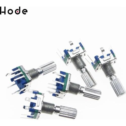 5PCS Plum handle 20mm rotary encoder coding switch / EC11 / digital potentiometer with switch 5 Pin