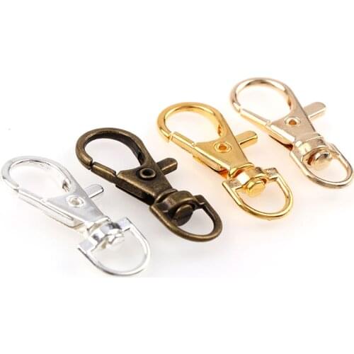 10pieces 20x35mm Keychain 4 Colors Swivel Lobster Clasp Clips Hook Key Chain Split Key Ring Hot Sale