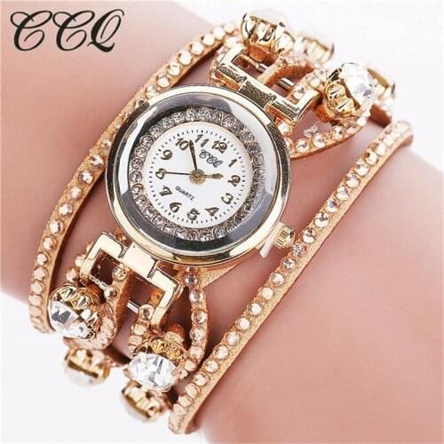 CCQ Brand Women Bracelet Watches Luxury Full Crystal Wrist Watches Quartz Clock Relogio Feminino Relojes Mujer