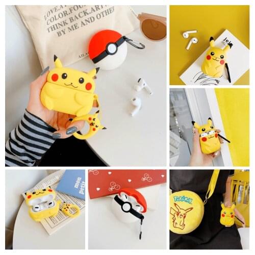 Anime Pokemon Pikachu earphone protective case for AirPods 1 2 3 Pro bluetooth earphone shockproof shell cute Bag pendant gifts
