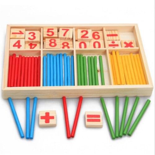 Colorful Bamboo Counting Sticks Baby Learning Educational Toy Montessori Teaching Aids Counting Rod Kindergarten Mathematics Toy