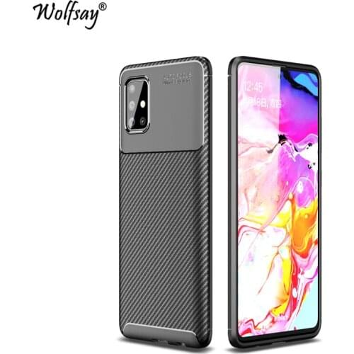 For Samsung Galaxy A51 Case Bumper Soft Silicone Anti-knock Carbon Fiber Shockproof Cover For Samsung A51 Case For Galaxy A51